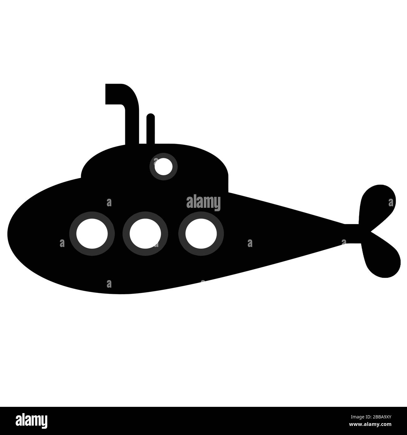 Icono submarino sobre fondo blanco, ilustración vectorial Ilustración del Vector