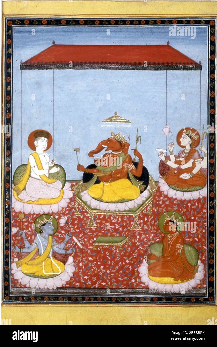 Anónimo (indio). 'Ganesha es titular de la Corte,' ca. 1800. pigmentos sobre papel. Walters Art Museum (W. Tsig): Regalo de John y Berthe Ford, 2002. Foto de stock