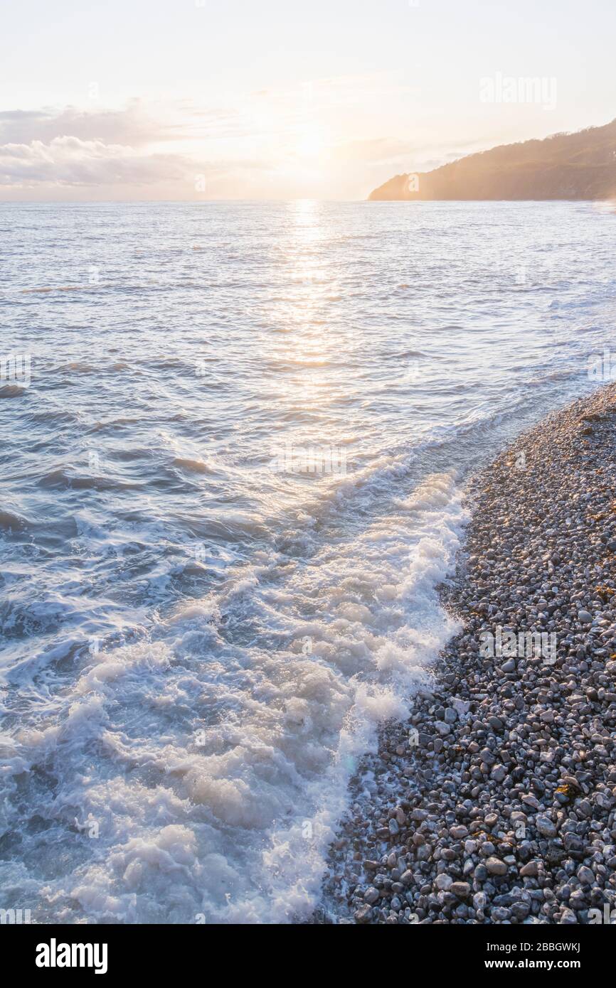 Reino Unido, Inglaterra, Dorset, Lyme Regis, Monmouth Beach (conjunto de 3 imágenes) Foto de stock