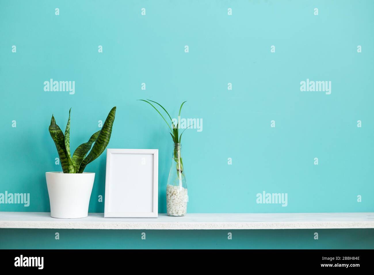 Moderna Decoracion De La Habitacion Con Un Marco De Fotos Estante