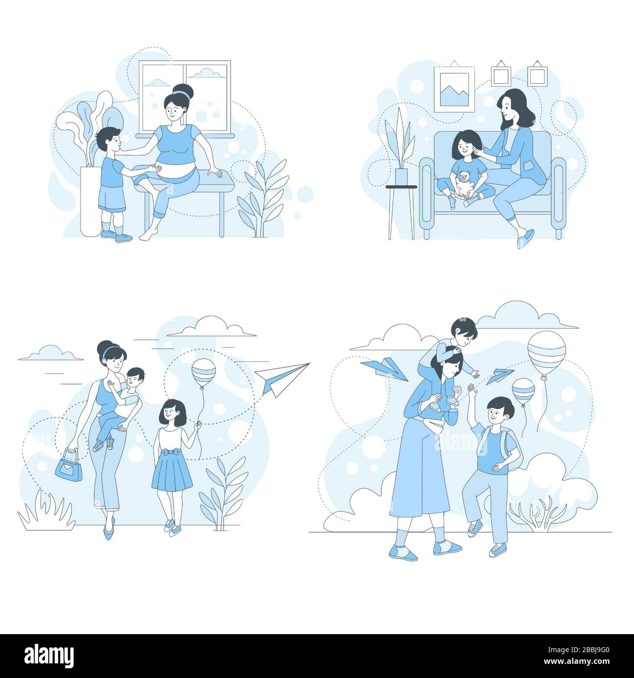 Madres E Hijos Caricatura Fotos E Imagenes De Stock Alamy