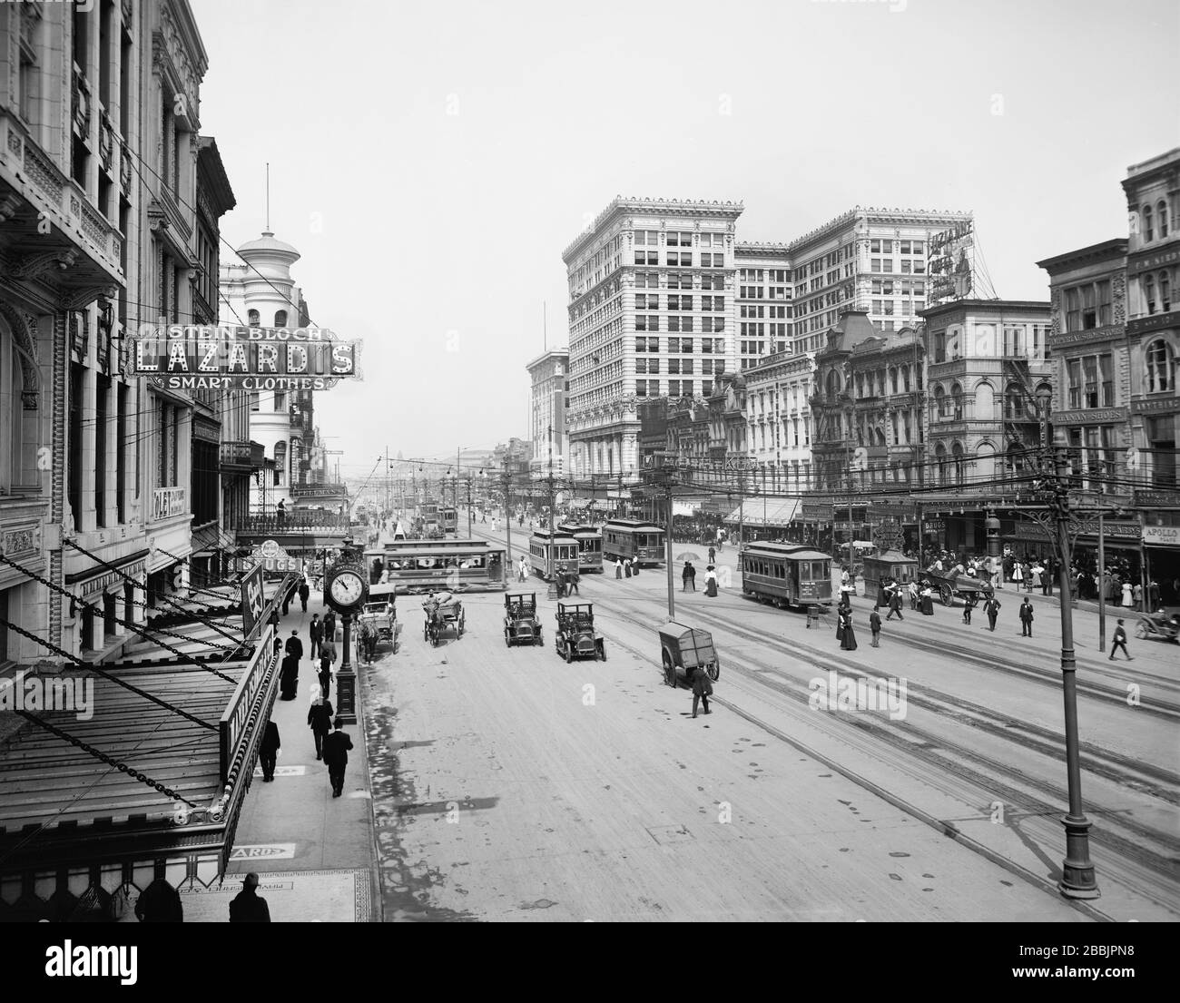 Canal Street, Nueva Orleans, Luisiana, EE.UU., Detroit Publishing Company, 1910 Foto de stock