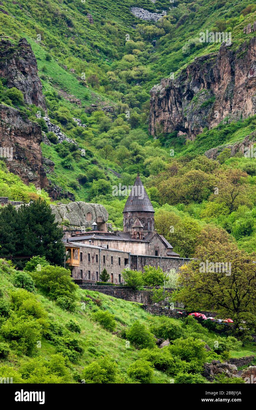 Monasterio de Geghard, complejo de iglesias armenias, provincia de Kotayk, Armenia, Cáucaso, Asia Foto de stock