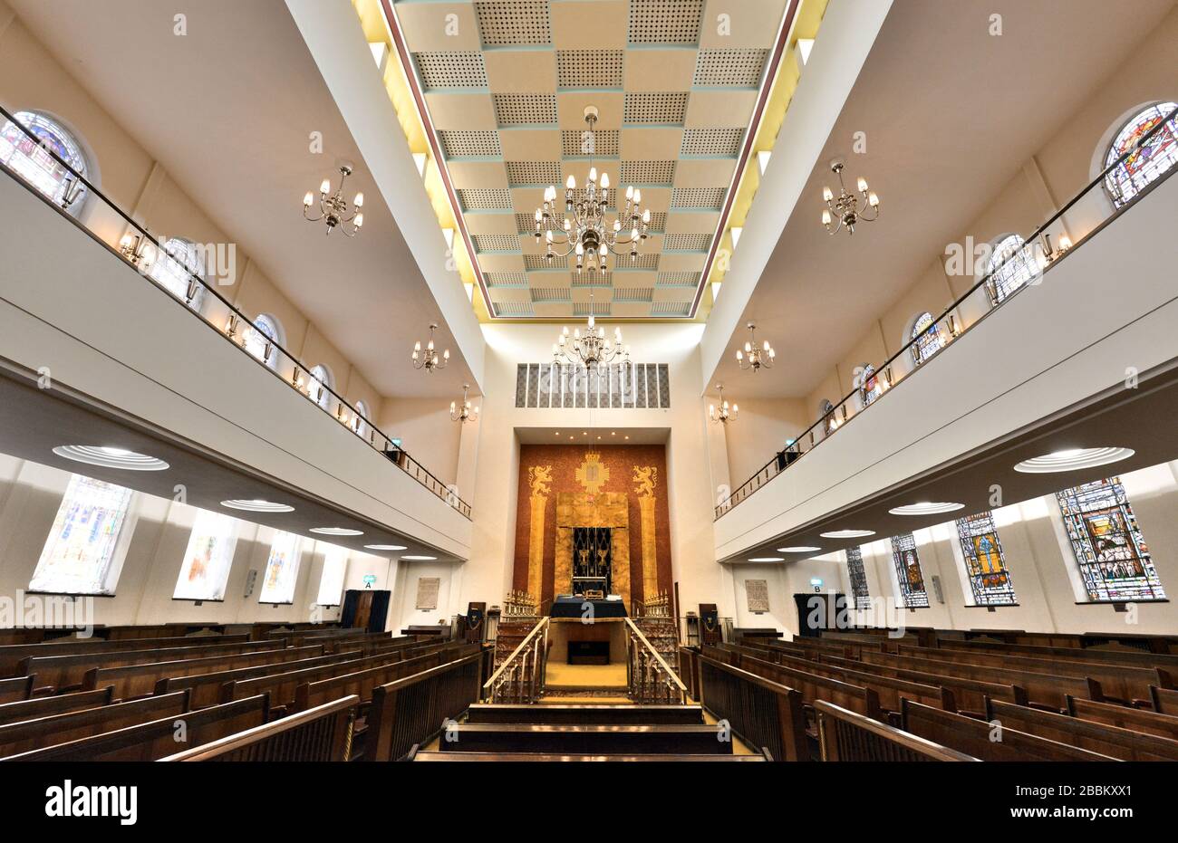 Central United Synagogue, Hallam Street, Londres. Foto de stock