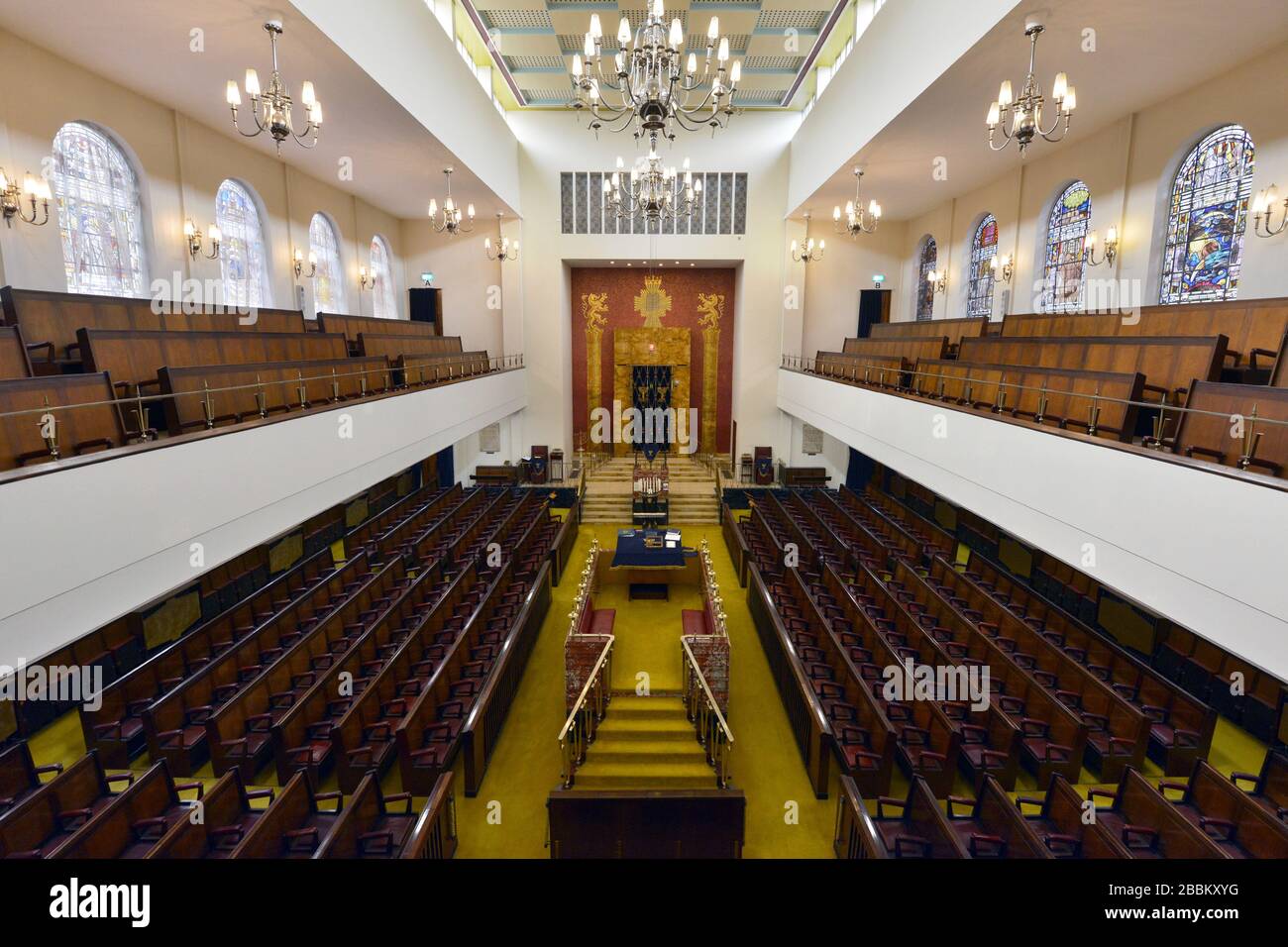 Central United Synagogue, Hallam Street, Londres. Foto de stock
