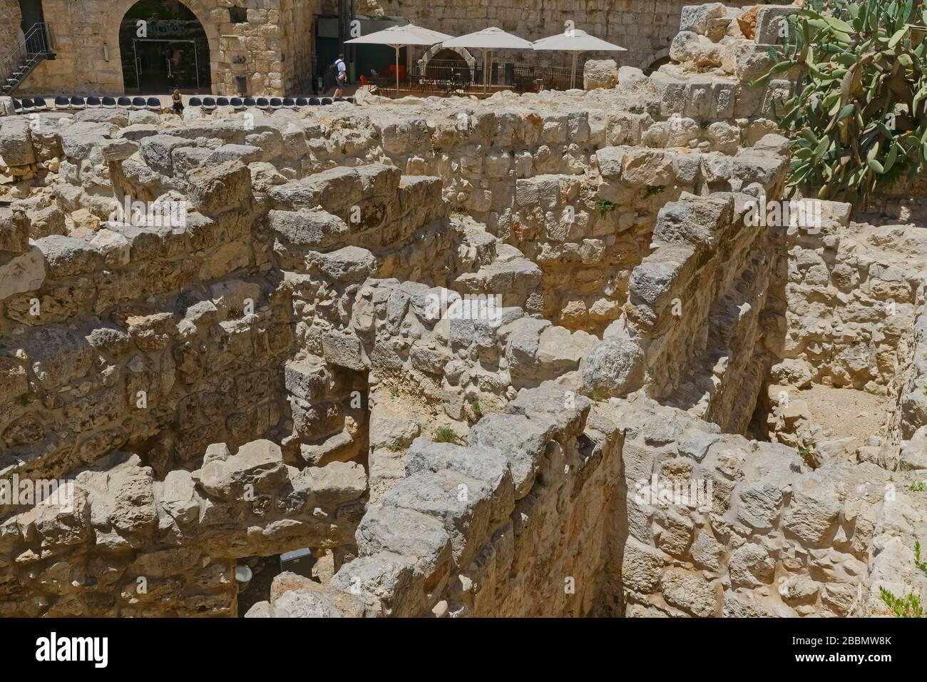 Vista del patio de la Torre de David en Jerusalén Foto de stock