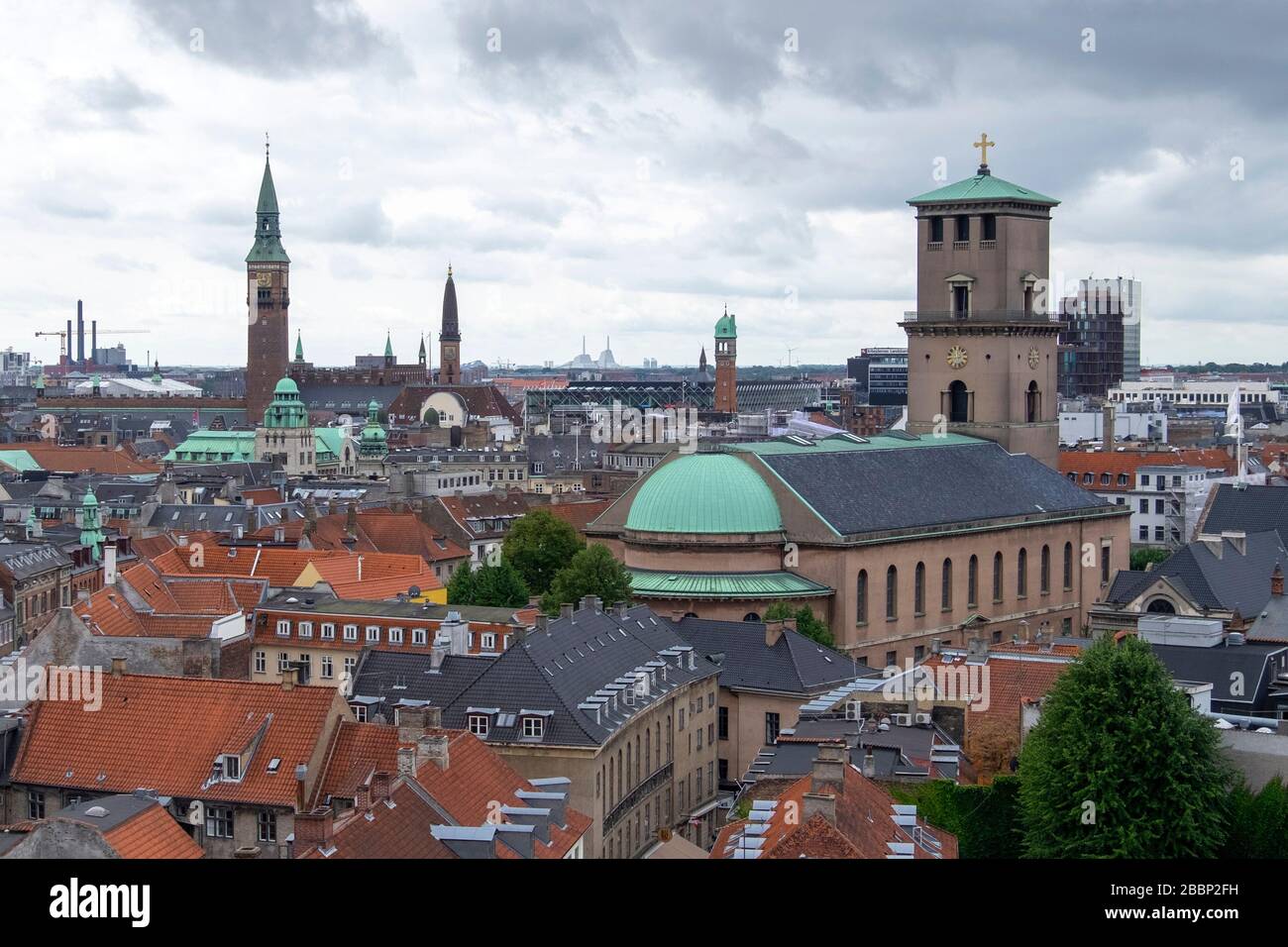 Vista elevada de Copenhague, Dinamarca, Europa Foto de stock