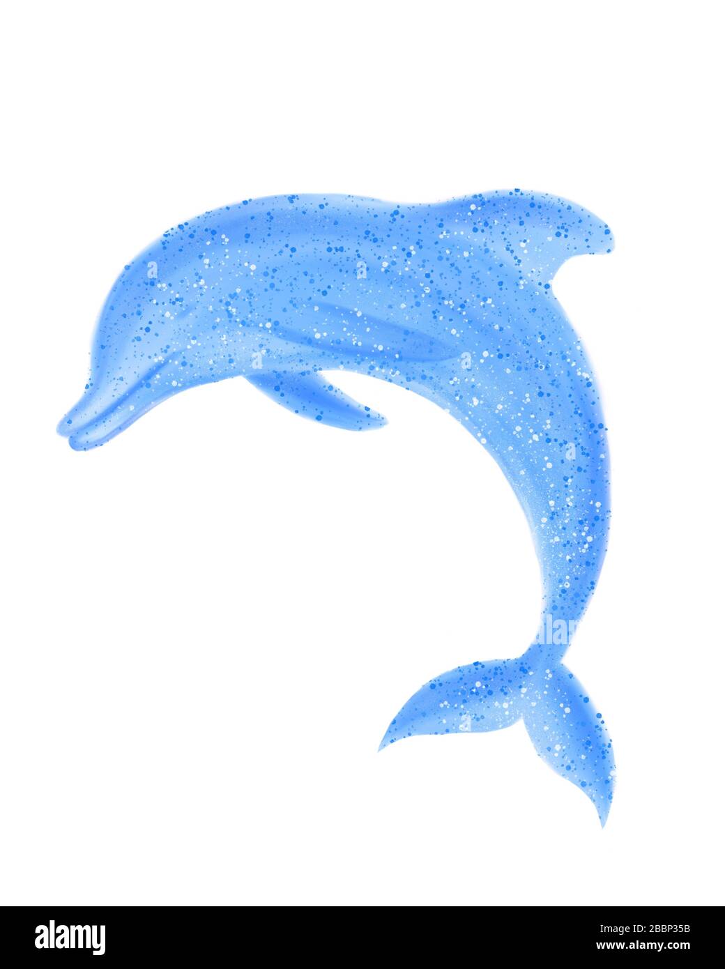 Pintura digital azul profundo, delfín violeta. Ilustración aislada en la  parte posterior blanca. Imagen de stock Fotografía de stock - Alamy