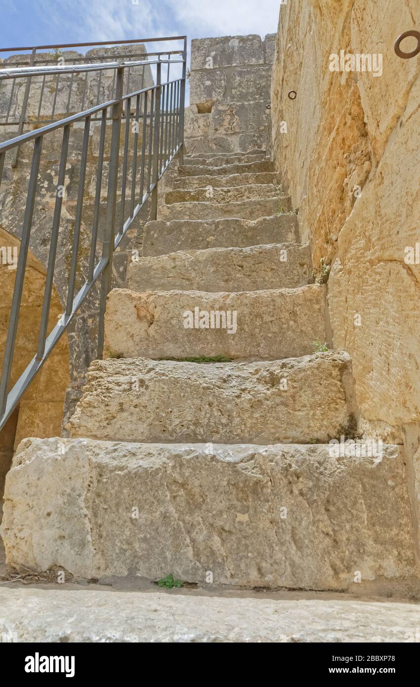 Escaleras en la Torre de David en Jerusalén Foto de stock