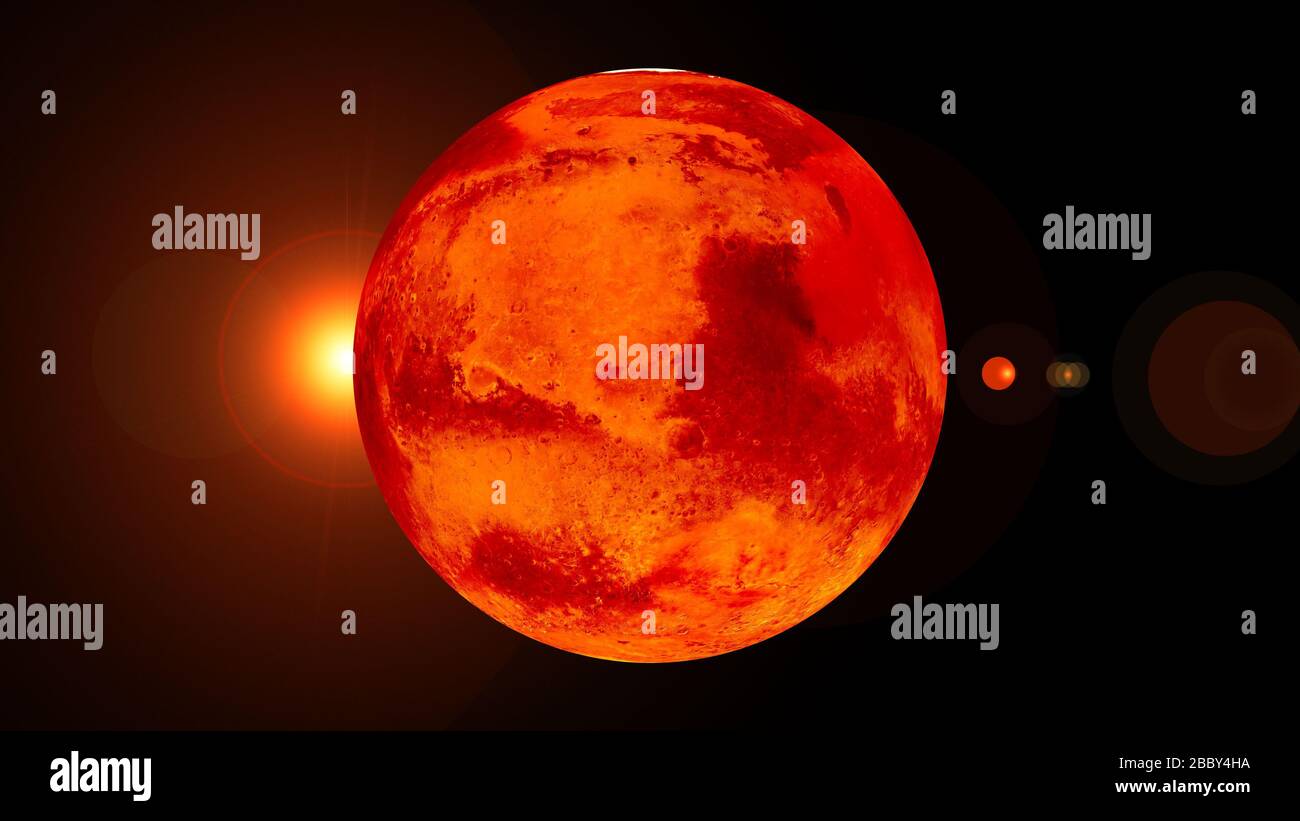 Marte - planeta del sistema solar de alta resolución de la mejor calidad. Esta imagen elementos proporcionados por NASA.mars planeta. renderización 3d. Foto de stock