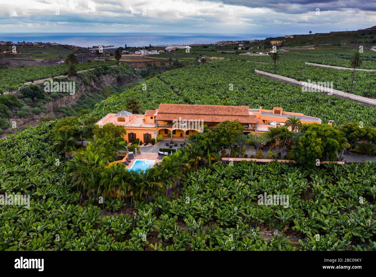 España, Islas Canarias, Gran Canaria, Arucas - Hotel Rural la Hacienda del  buen éxito. Situado justo en medio de 50 hectáreas de plátanos, th  Fotografía de stock - Alamy
