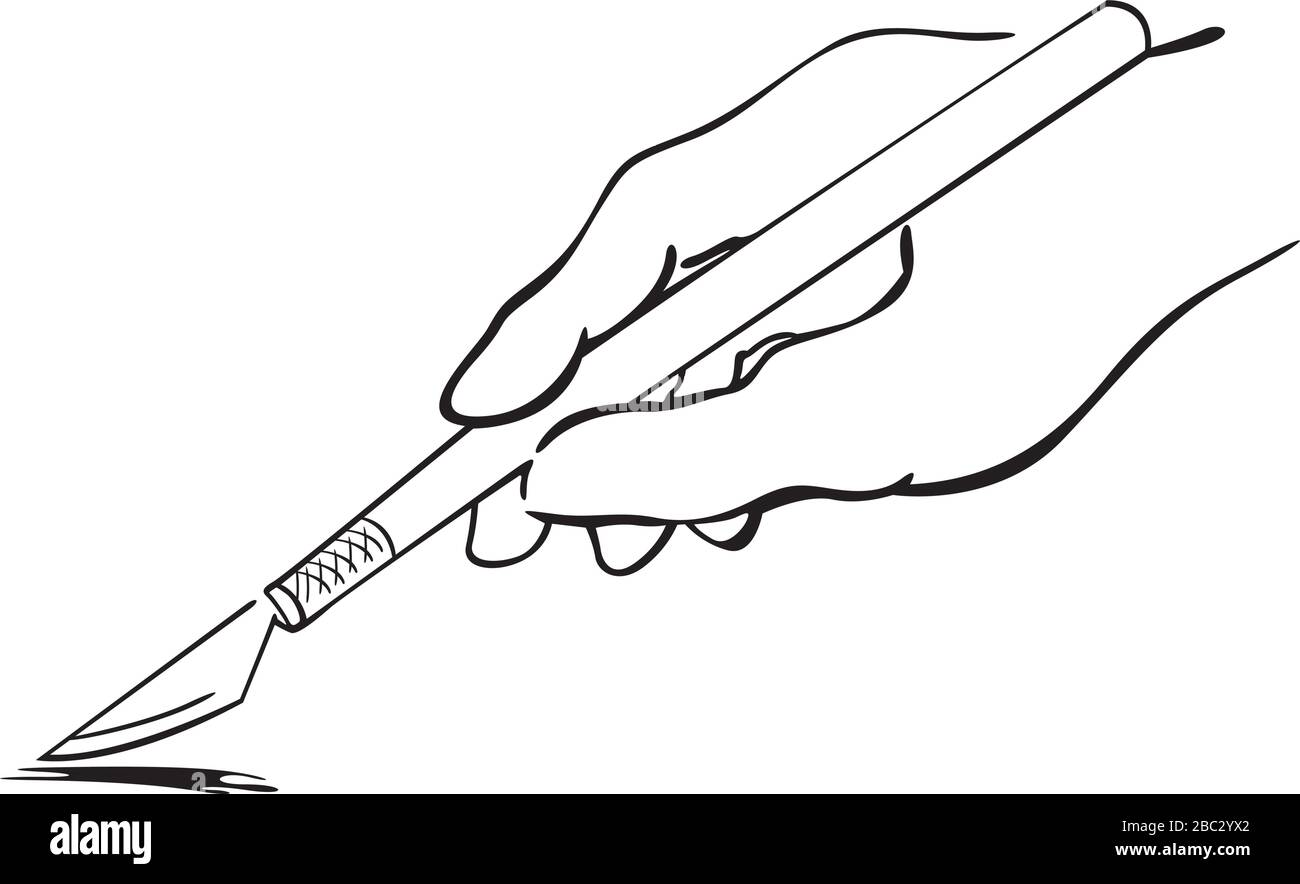 mano con un escalpelo Imagen Vector de stock Alamy