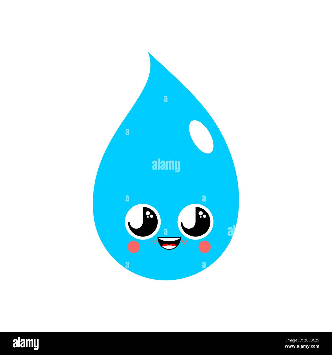 Elemento de agua Cute kawaii aislado. Aguas graciosas estilo de dibujos  animados. Carácter de los niños. Estilo para niños Imagen Vector de stock -  Alamy
