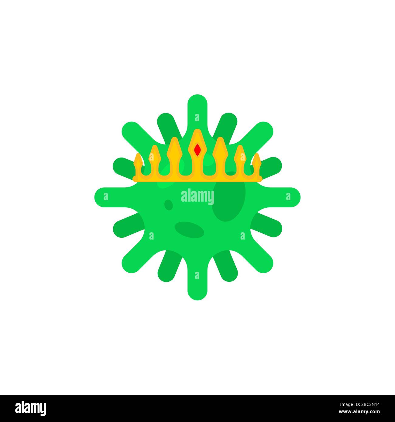 Molécula de coronavirus. El virus está en la corona. Ilustración del concepto epidémico Ilustración del Vector