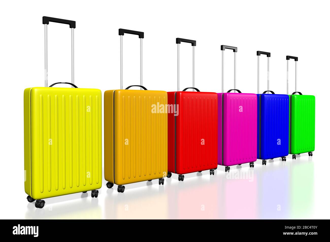Maletas de viaje de colores en 3D Fotografía de stock - Alamy