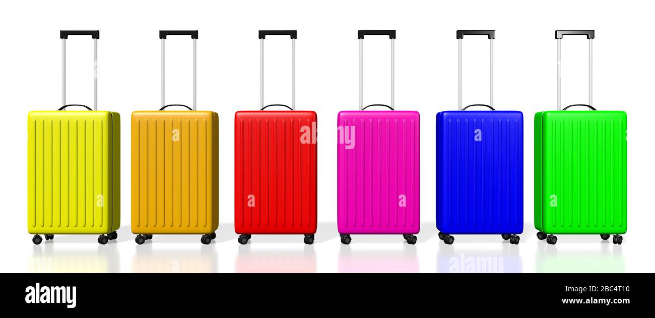 Maletas de viaje de colores en 3D Fotografía de stock - Alamy
