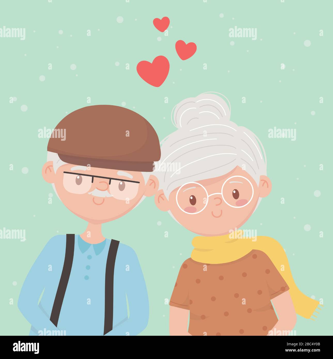 ancianos, abuelos felices, pareja madura amor dibujos animados personajes  vector ilustración Imagen Vector de stock - Alamy