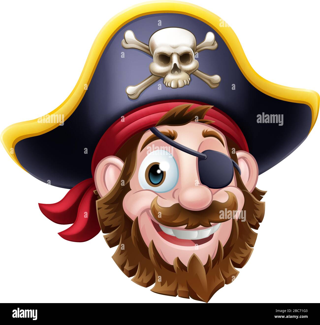 Capitán pirata Cartoon Character mascota Ilustración del Vector