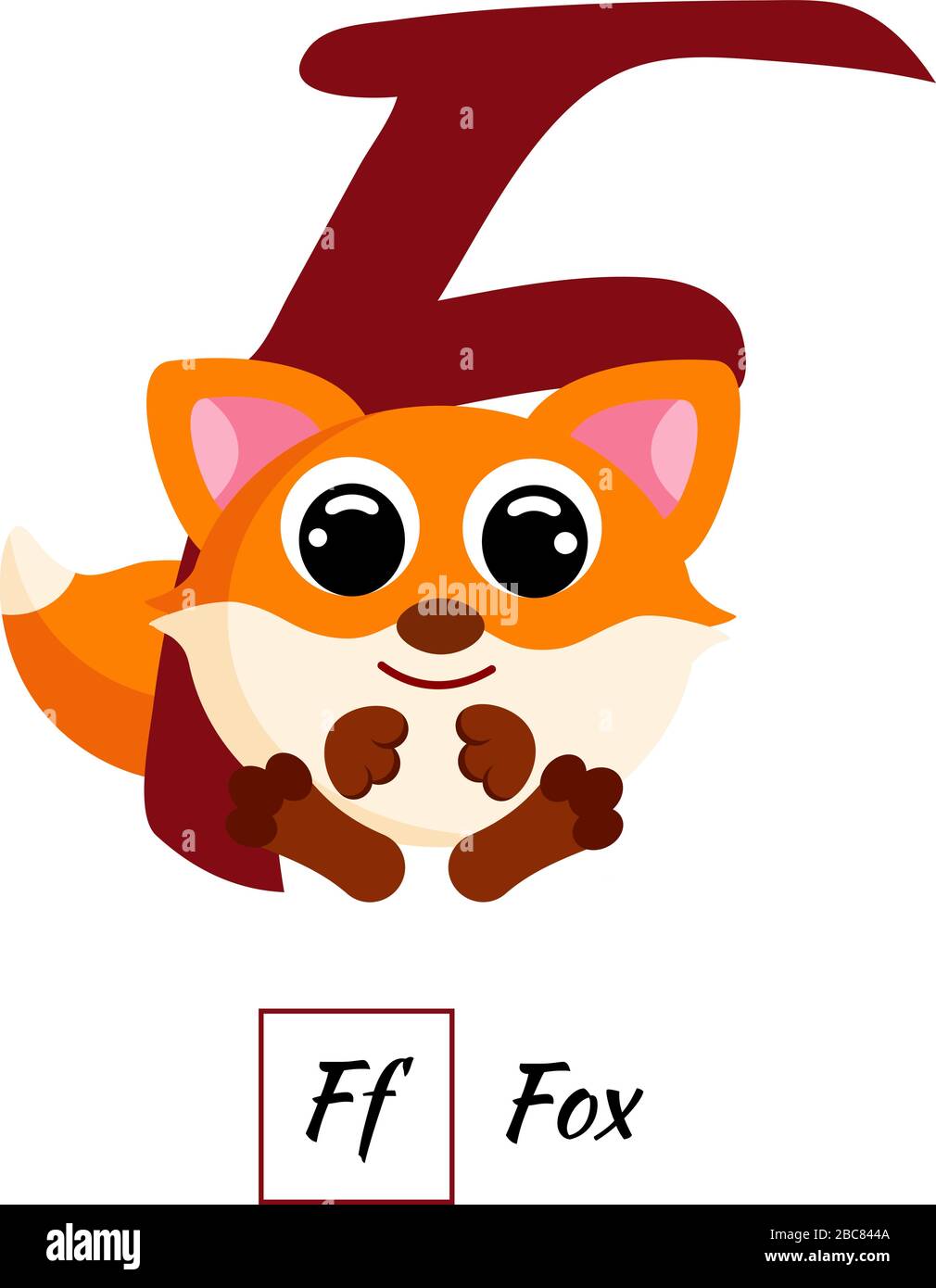 Bonita imagen vectorial de la letra F del alfabeto animal inglés Imagen