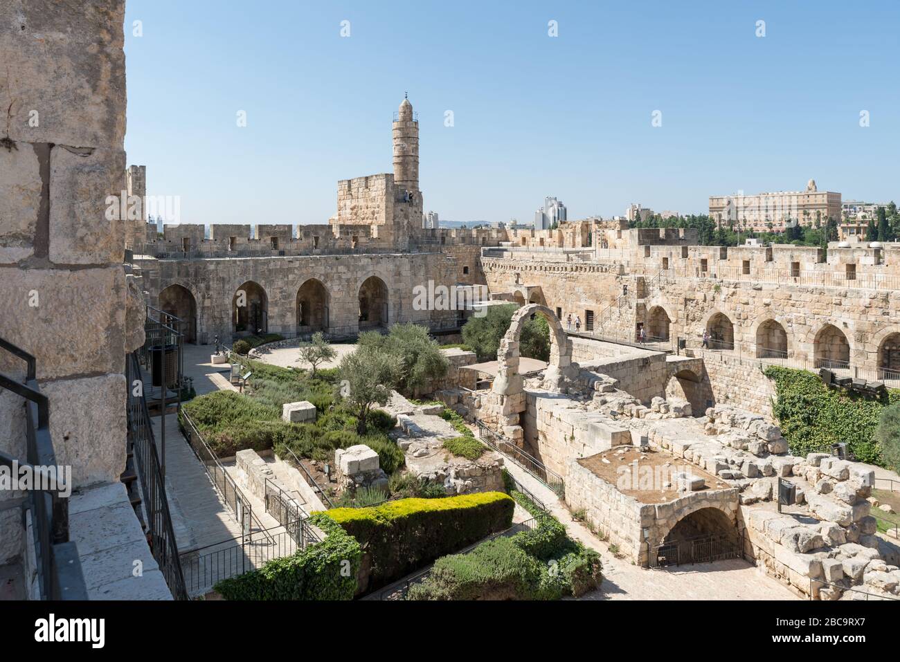 Torre de David en la Ciudad Vieja de Jerusalén Foto de stock
