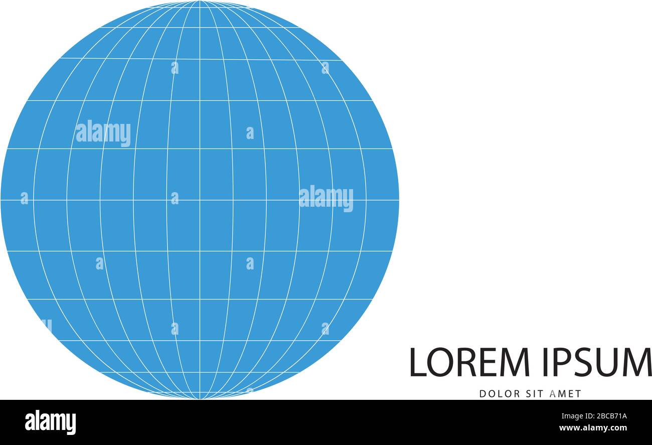 logotipo de globo terráqueo azul 3d en formato vectorial. Se puede utilizar en diseños de Marca o de diseño gráfico diferentes Ilustración del Vector