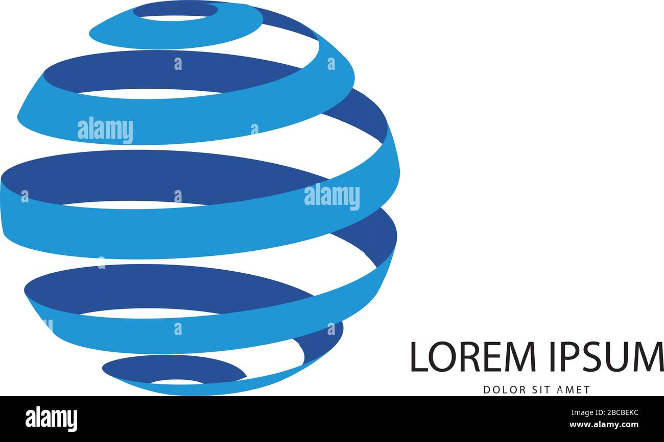 Logotipo abstracto azul 3d en formato vectorial. Se puede utilizar en diseños de Marca o de diseño gráfico diferentes Ilustración del Vector