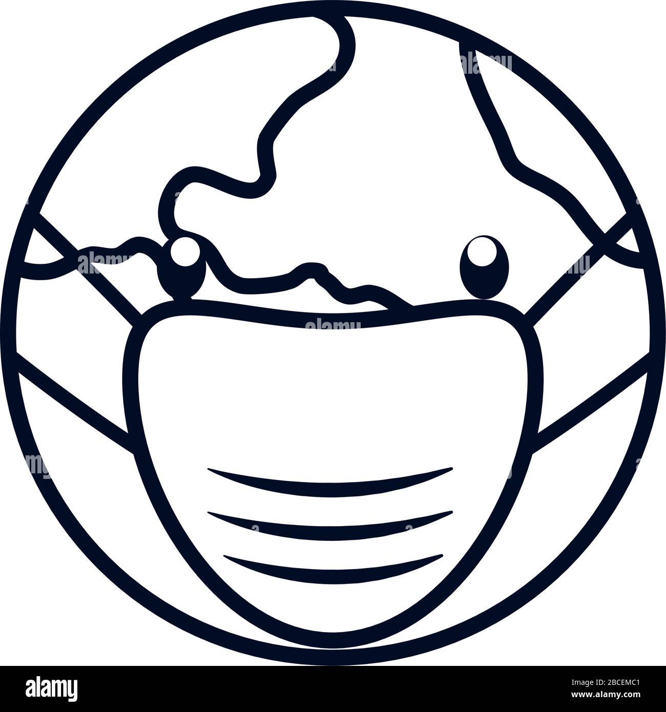 pic Mundo Con Cubrebocas Animado Para Colorear https www alamy es stop covid19 concepto planeta tierra de dibujos animados con icono de mascara sobre fondo blanco estilo de linea ilustracion vectorial image351906577 html