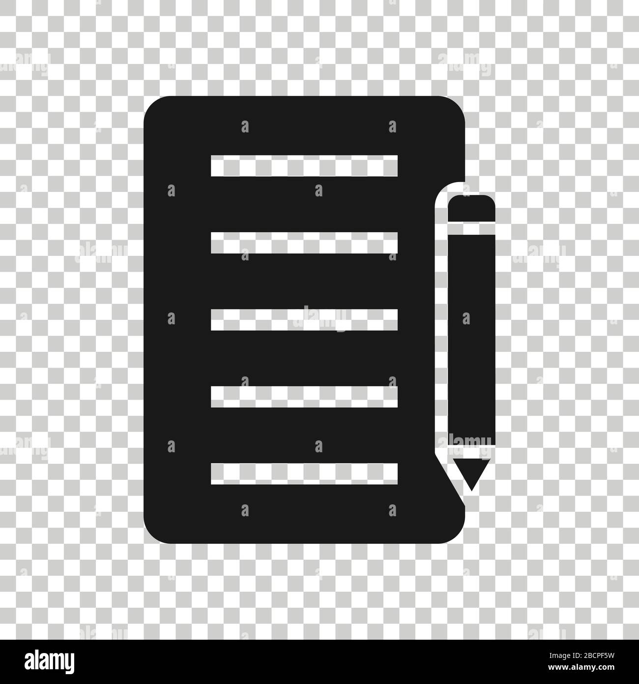 Icono De Blogs En Estilo Plano Documento Con Lápiz Ilustración Vectorial Sobre Fondo Blanco 0051