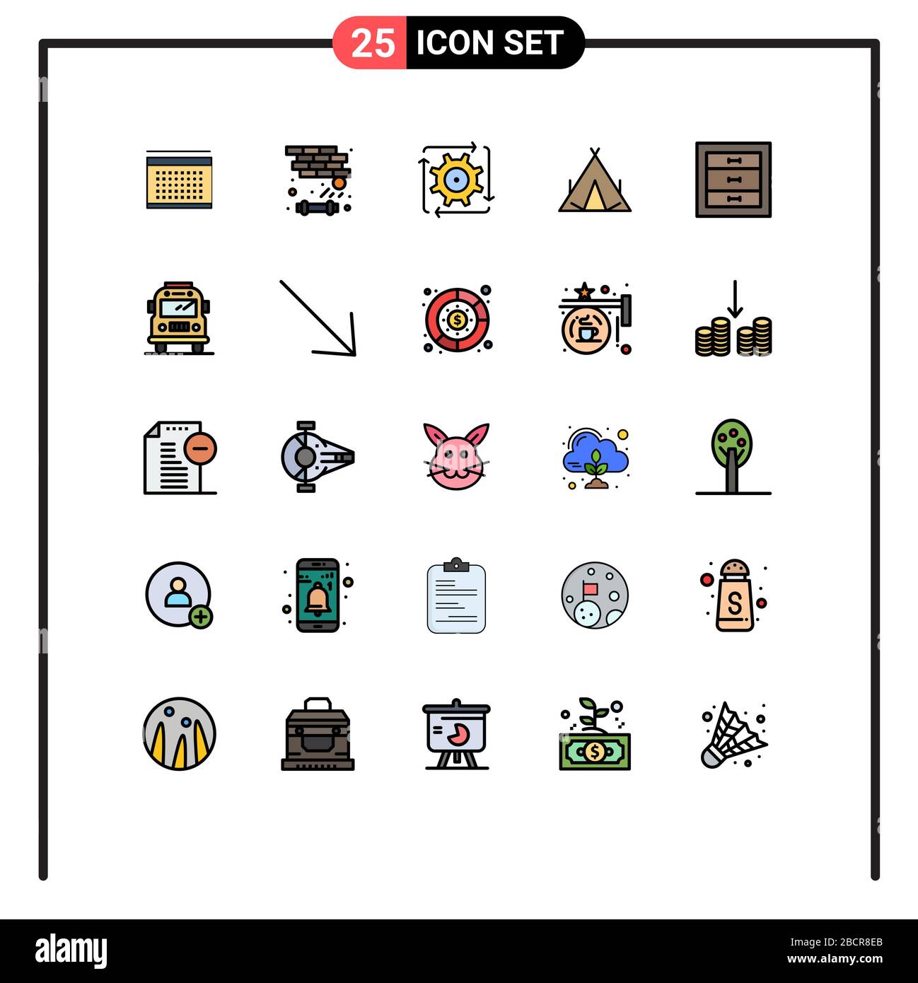 25 iconos creativos modernos signos y símbolos de cajas, wigwam, flujo de  trabajo, tienda, operación elementos editables de diseño vectorial Imagen  Vector de stock - Alamy