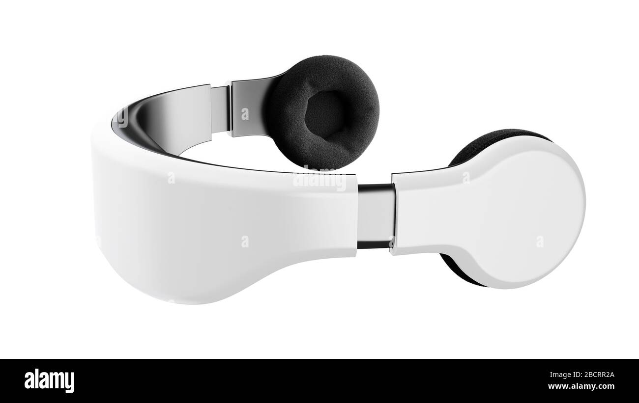 Gafas de realidad virtual blancas con auriculares, diseño minimalista  moderno. Equipo de cabeza futurista con conexión inalámbrica, pantalla de  alta resolución Fotografía de stock - Alamy