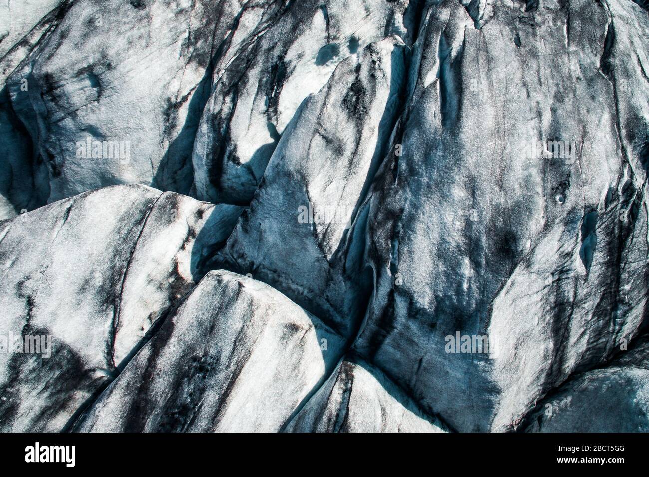 Glaciar en Islandia desde una perspectiva aérea Foto de stock
