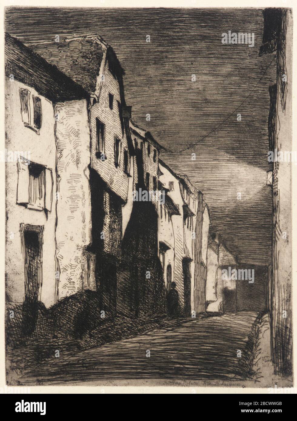 Calle en Saverne. Francis Seymour Haden (1818 - 1910) H. Wunderlich & Co. (1874 - 1912) (C.L. Fuente de Freer)Charles Ling Freer (1854-1919)Seymour Haden (1818-1910), Londres [1]a 1898H. Wunderlich & Co., Nueva York a 1898 [2]de 1898 a 1919Charles Lang Freer (1854-1919), comprado a H. F1898.225 Foto de stock