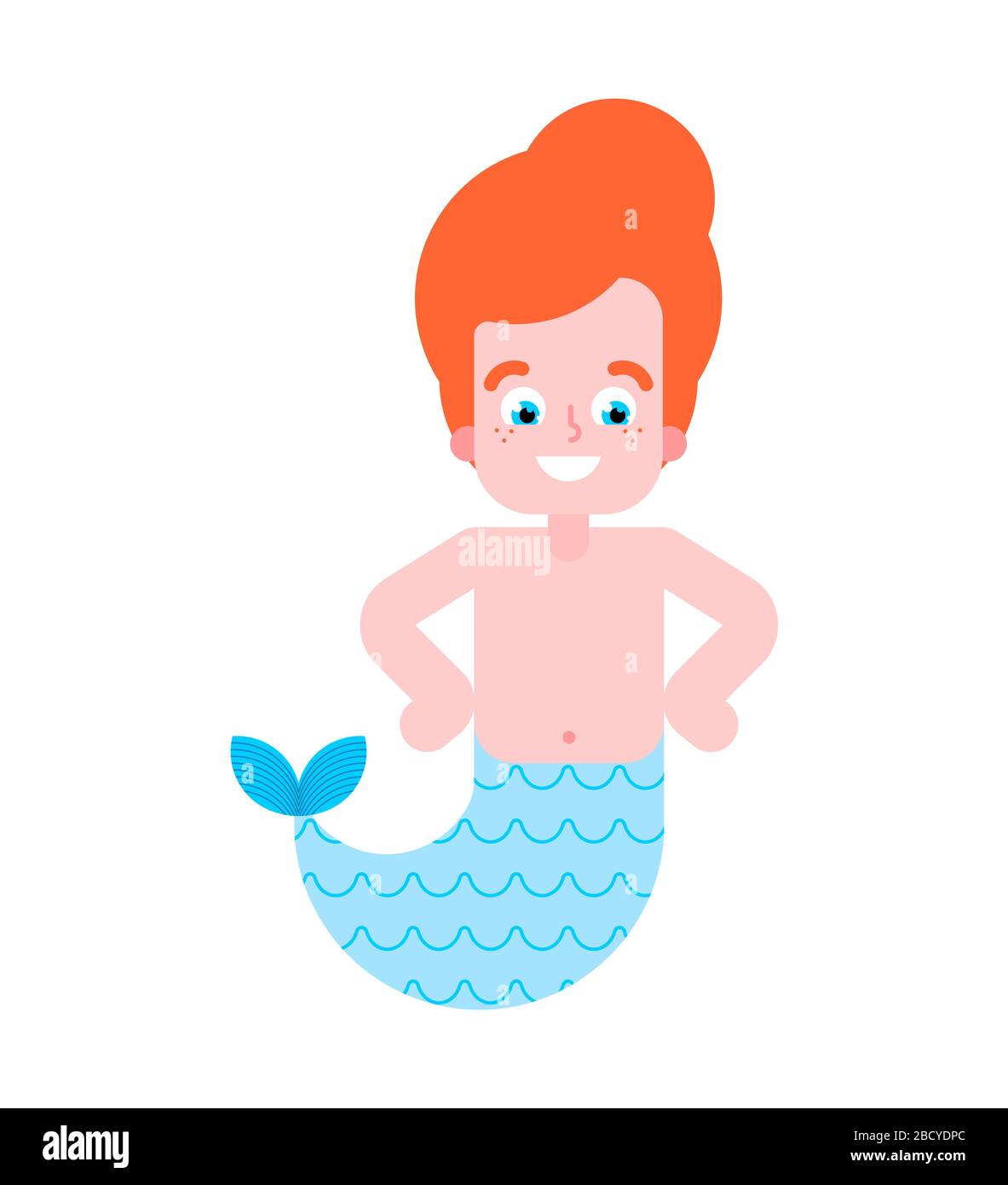 Lindo niño de sirena aislado. Dibujos animados sea boy. Ilustración  vectorial Imagen Vector de stock - Alamy