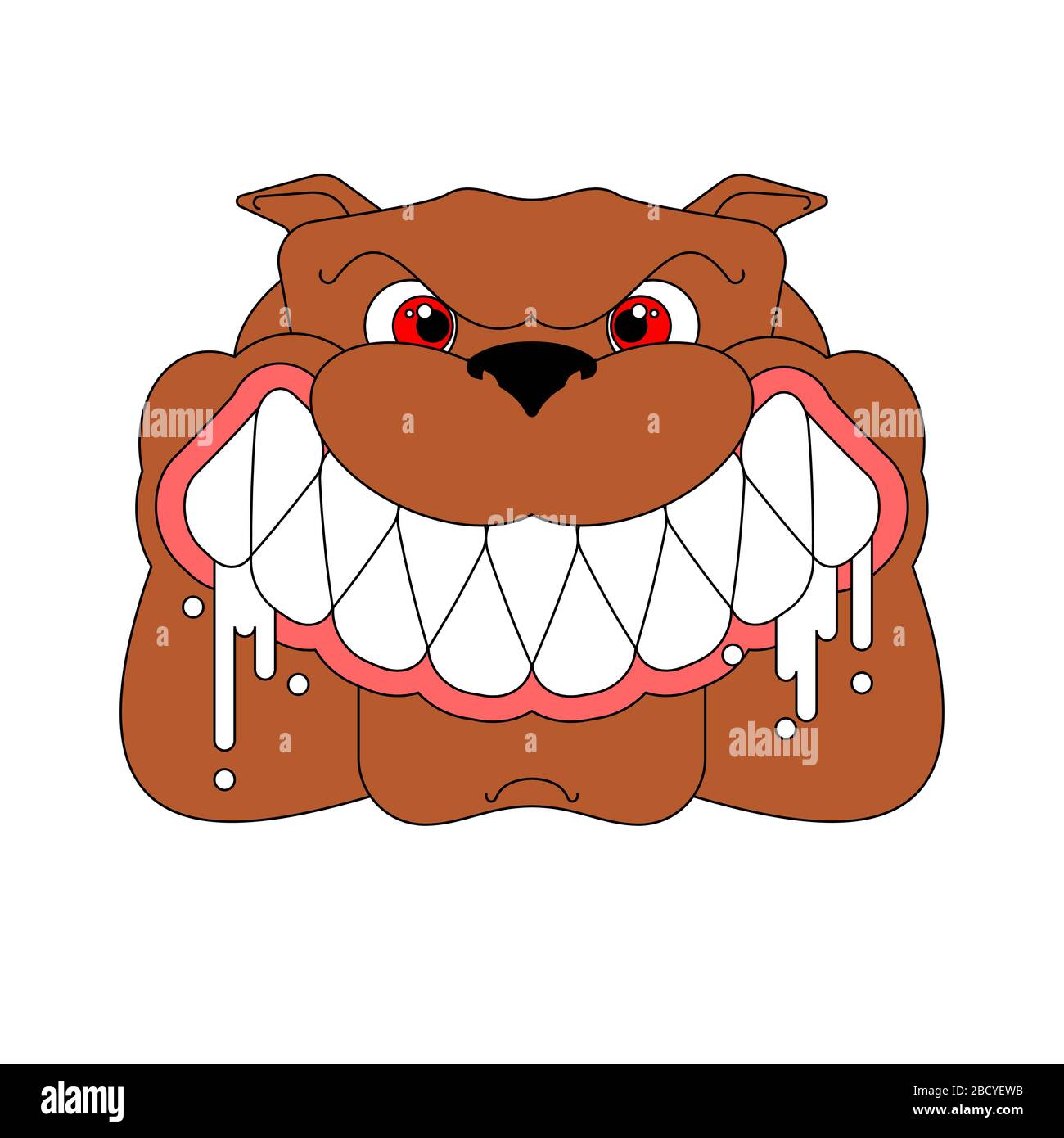 Cara De Perro Enojado Aislada Malvado Bulldog Head Ilustracion Vectorial Imagen Vector De Stock Alamy