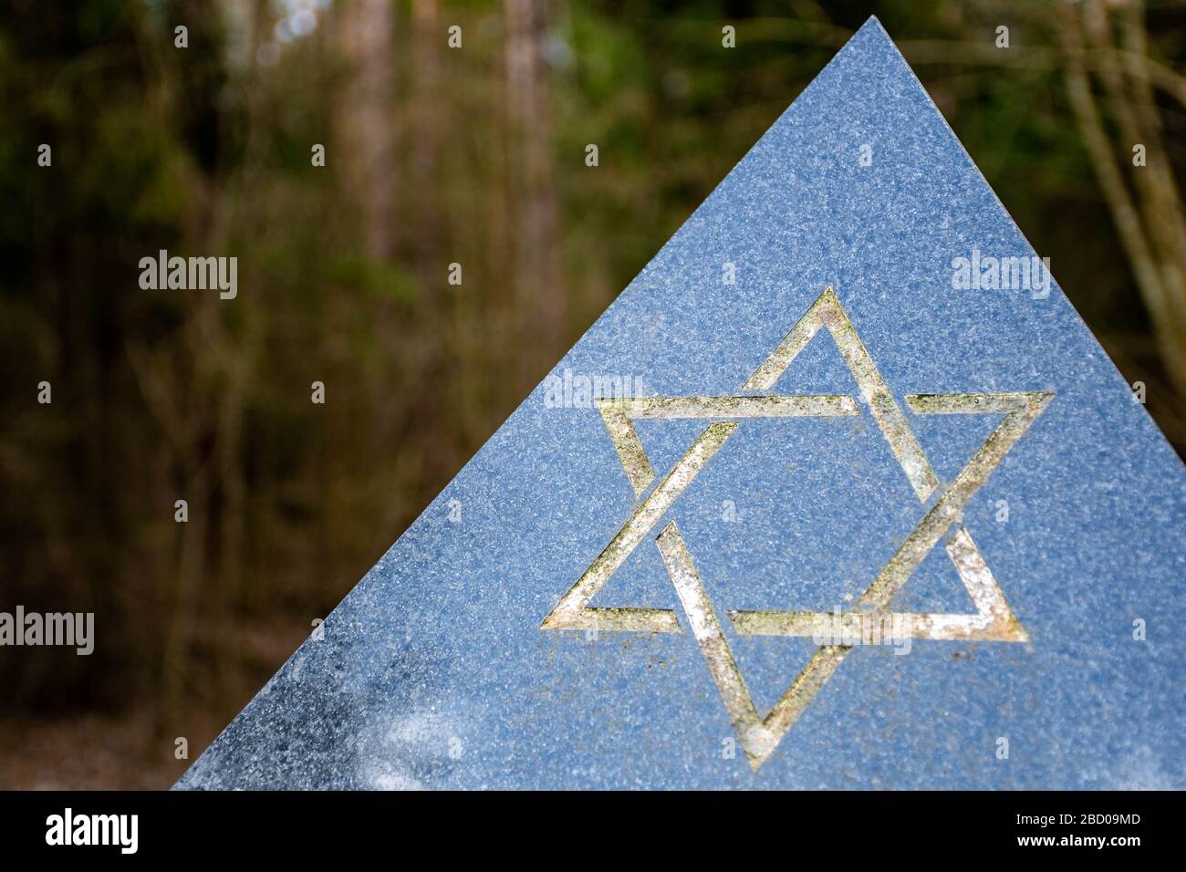 Estrella de David, símbolo del judaísmo, símbolo de los judíos, Israel, estrella grabada en una piedra de mármol Foto de stock