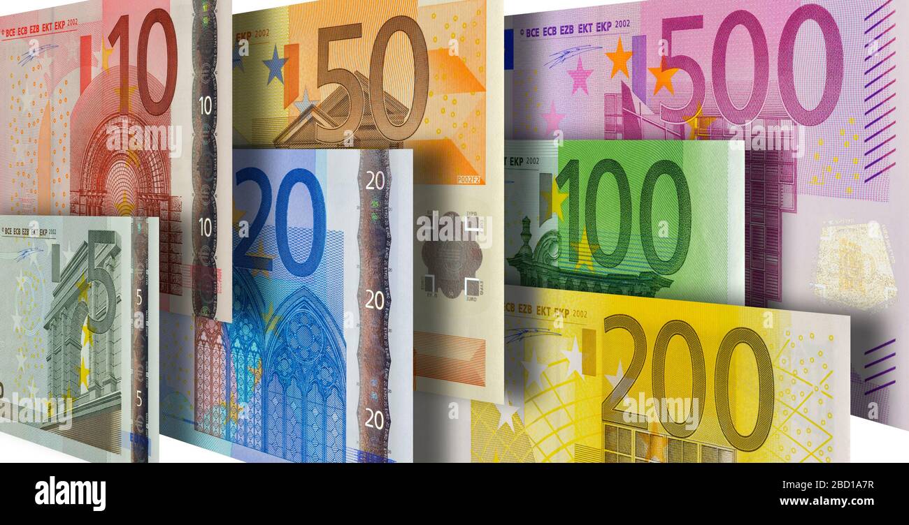 Negocios y finanzas con moneda euro Foto de stock