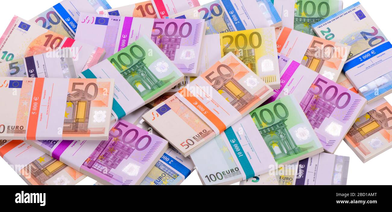 Negocios y finanzas con moneda euro Foto de stock