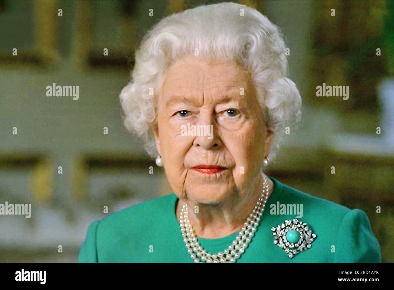 Discurso de Isabel II de la Reina - su Majestad emite un mensaje histórico de coronavirus 05 de abril de 2020 Foto de stock