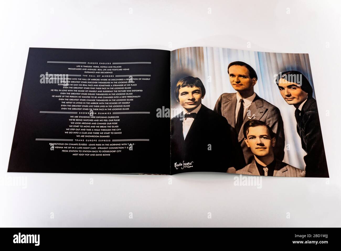 Kraftwerk Trans Europe expresa el folleto del catálogo Foto de stock