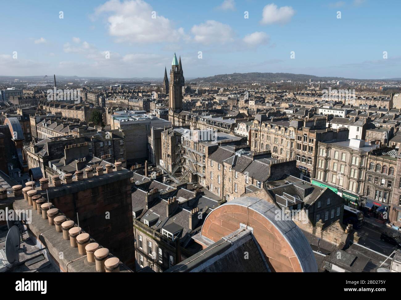 Una vista del extremo oeste de Edimburgo, Escocia. Foto de stock