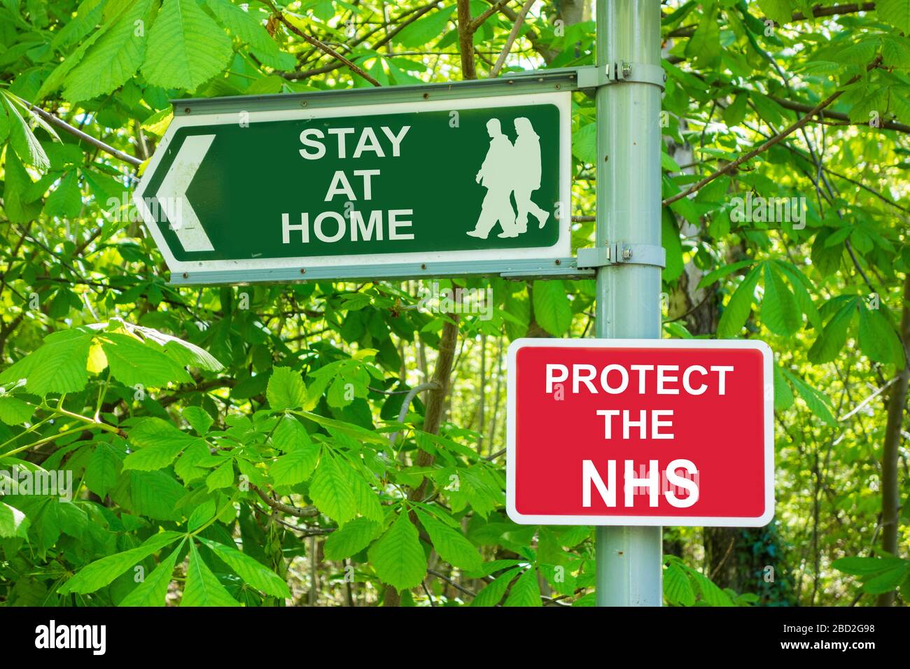 Estancia en casa, proteger el NHS, Coronavirus, ejercicio, distanciamiento social, auto-aislamiento... concepto. Foto de stock