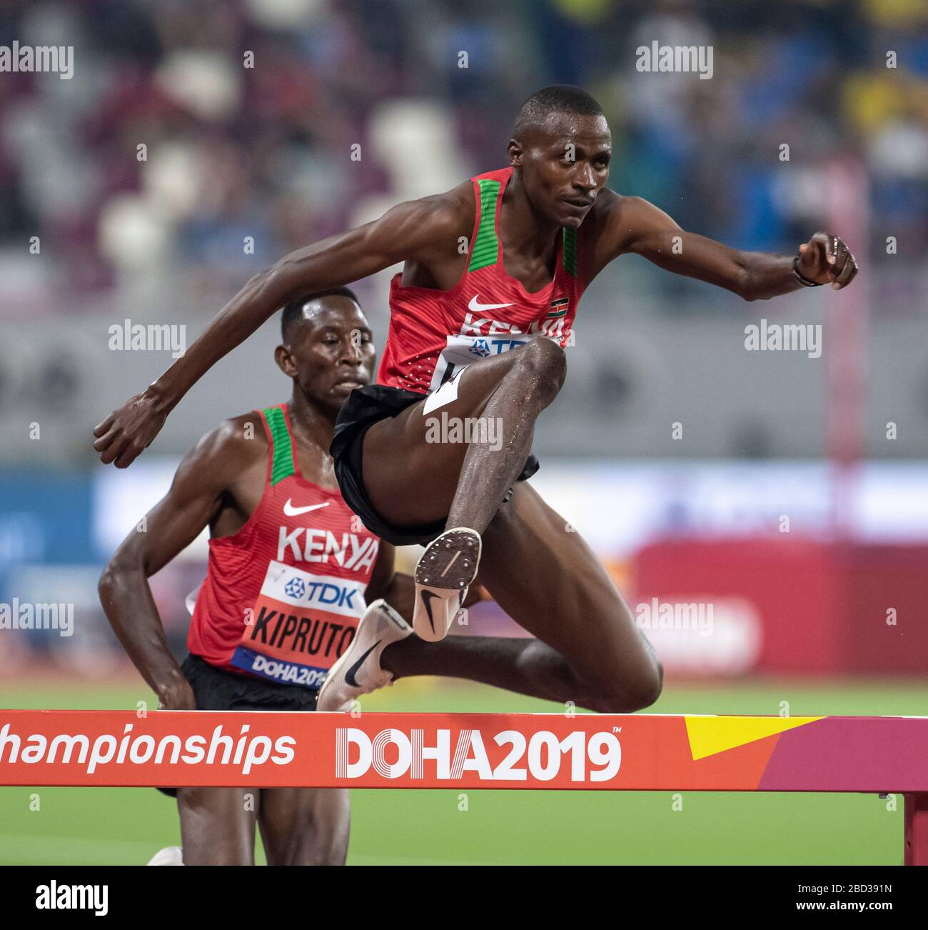 DOHA - QATAR - OCT 1: Benjamin Kigen (KEN) compitiendo en los hombres 3000m  steeplechase calienta durante el quinto día del XVII Campeonato Mundial de  Atletismo de la IAAF Fotografía de stock - Alamy