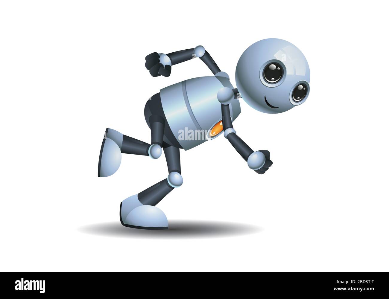 ilustración en 3d de un pequeño robot corredor posando una carrera rápida  sobre un fondo blanco aislado Fotografía de stock - Alamy