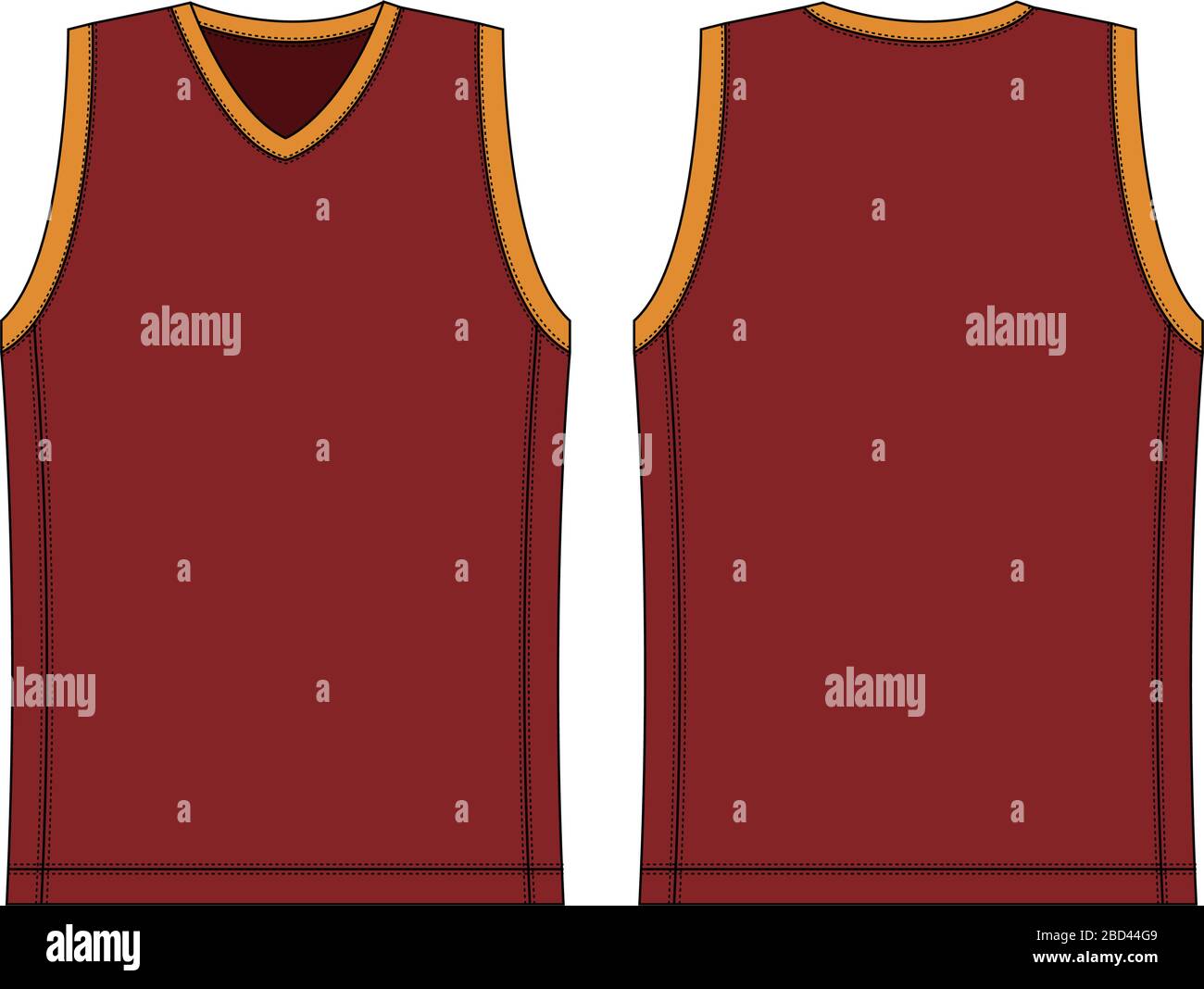 ilustración de la plantilla de la camiseta de tirantes/uniforme de baloncesto Ilustración del Vector