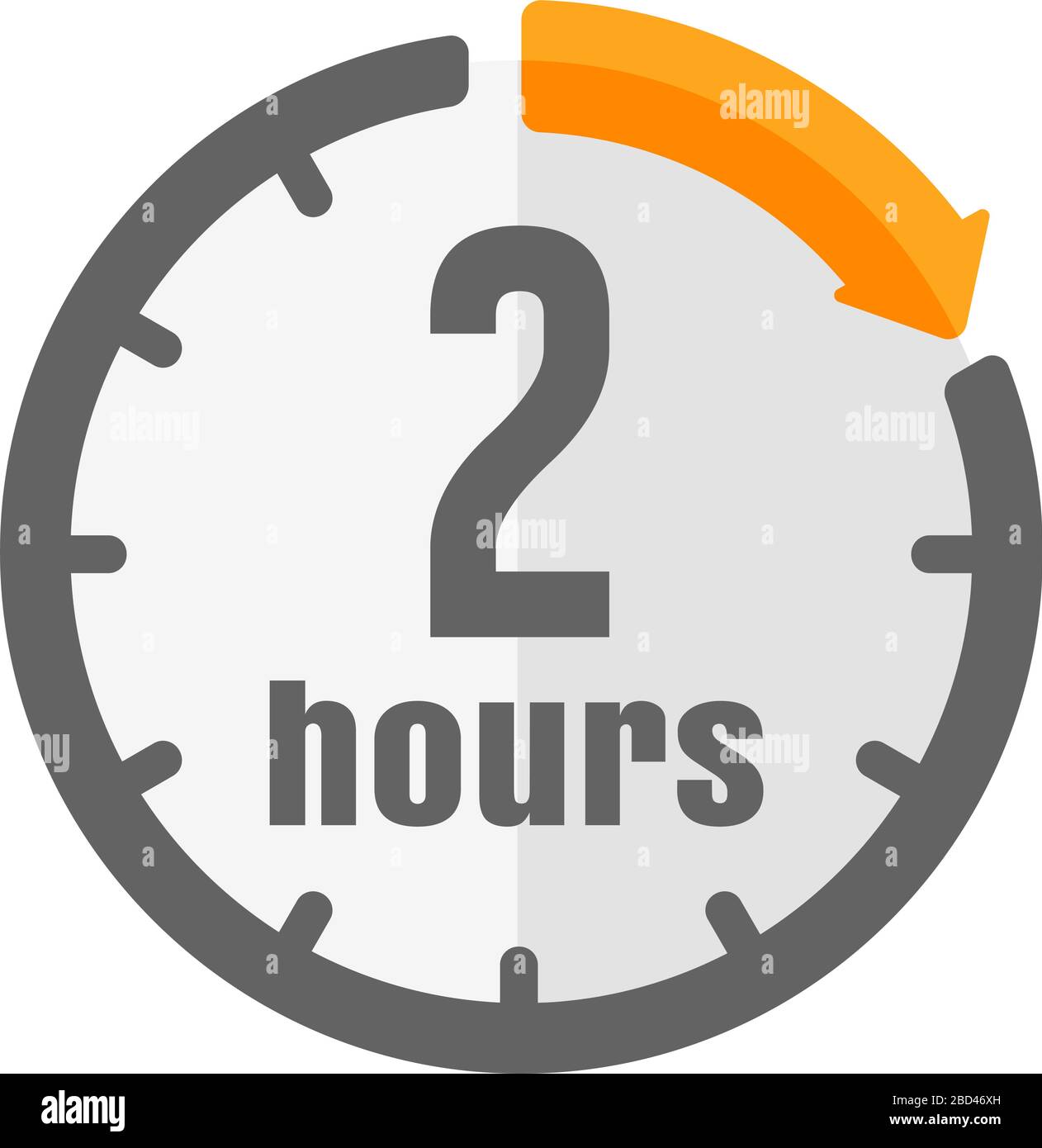 Temporizador, ilustración del icono de vector del reloj ( 2 horas Imagen  Vector de stock - Alamy