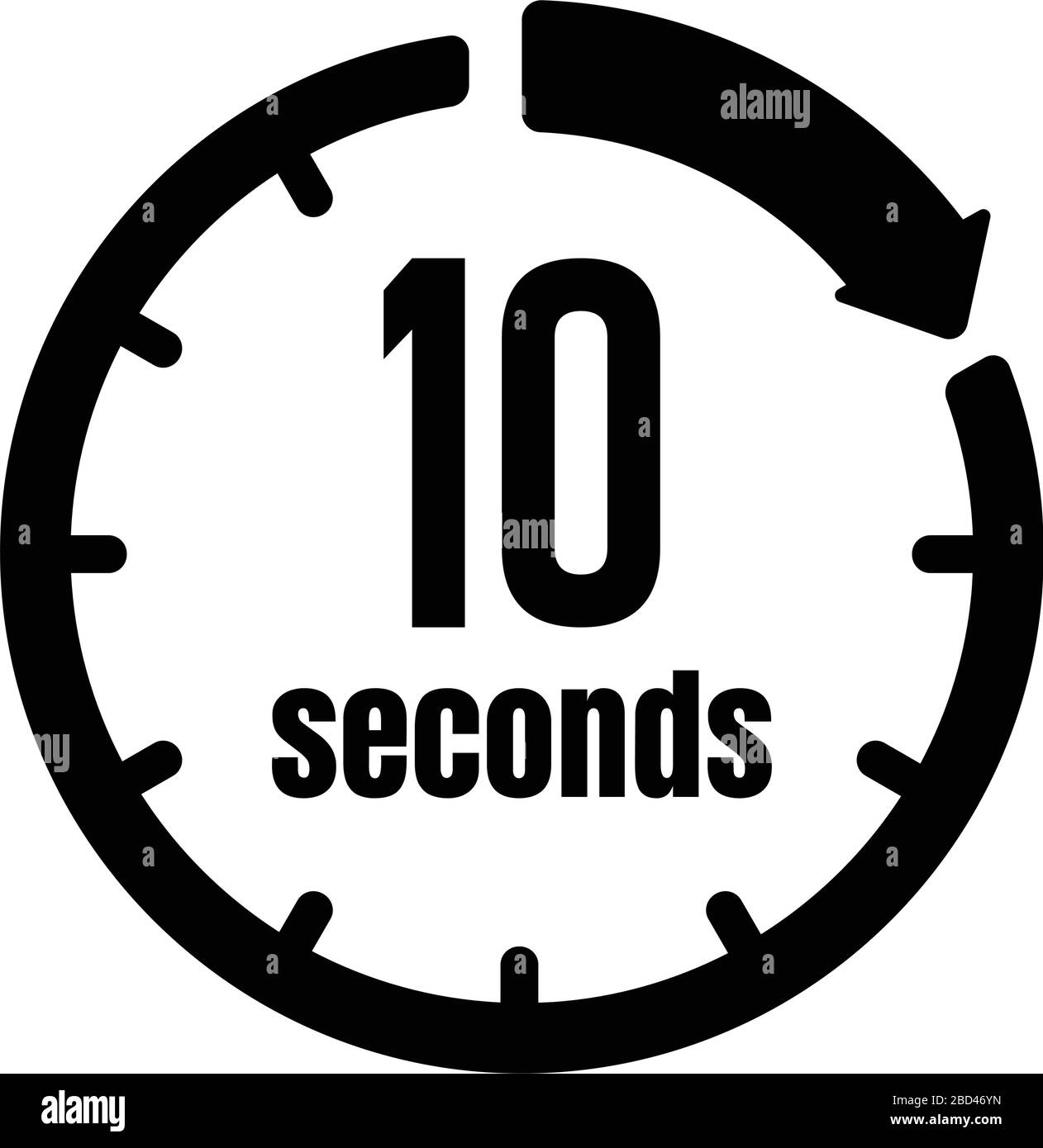 Reloj , icono de temporizador (paso de tiempo) / 10 segundos Imagen Vector  de stock - Alamy