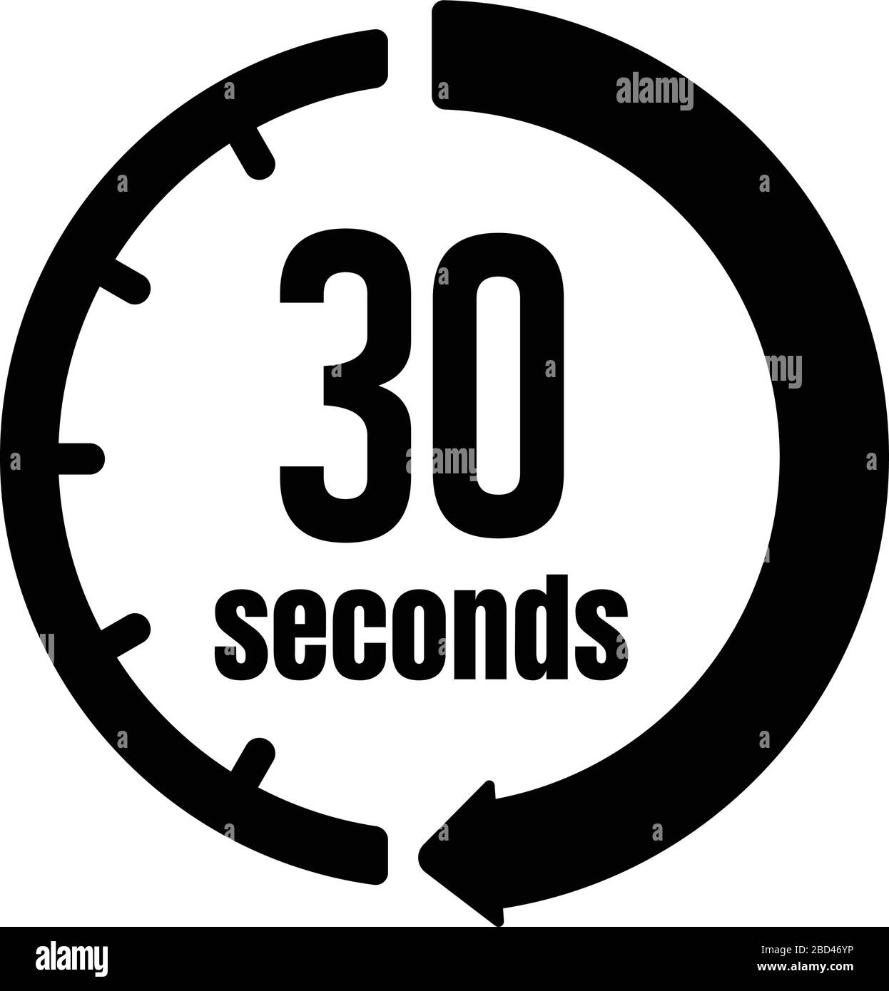 Reloj , icono de temporizador (paso de tiempo) / 30 segundos Imagen Vector  de stock - Alamy