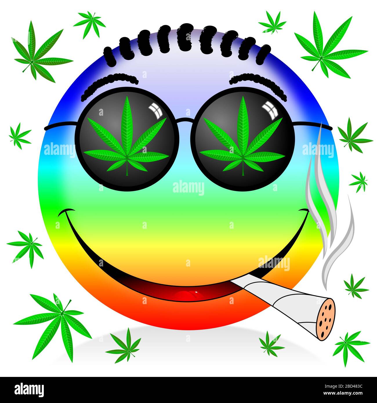 Emoji fumar marihuana - ilustración de dibujos animados de colores Fotografía de stock - Alamy Emoji fumar marihuana - ilustración de dibujos animados de colores Fotografía de stock - Alamy