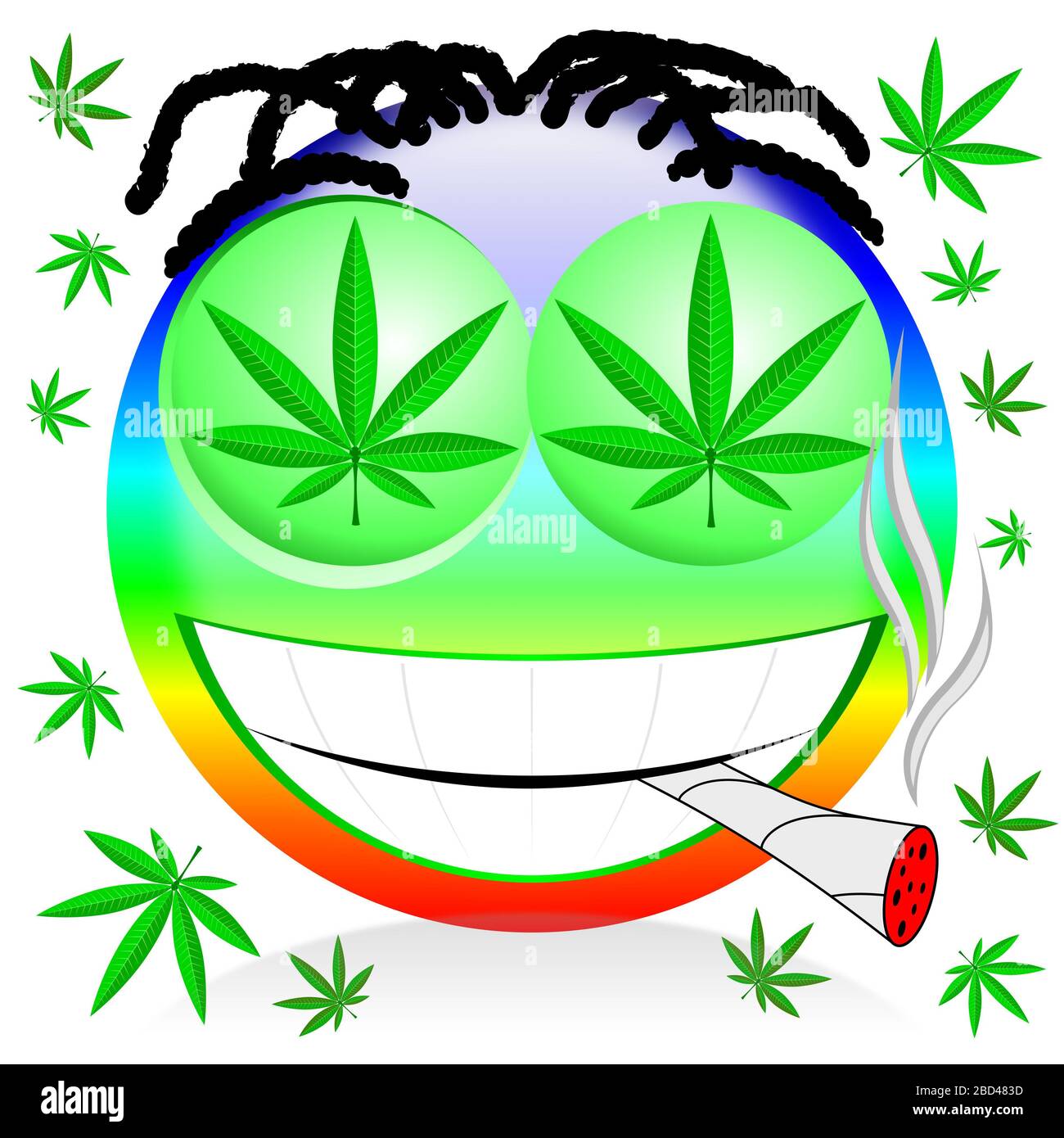 Emoji fumar marihuana - ilustración de dibujos animados de colores Fotografía de stock - Alamy Emoji fumar marihuana - ilustración de dibujos animados de colores Fotografía de stock - Alamy