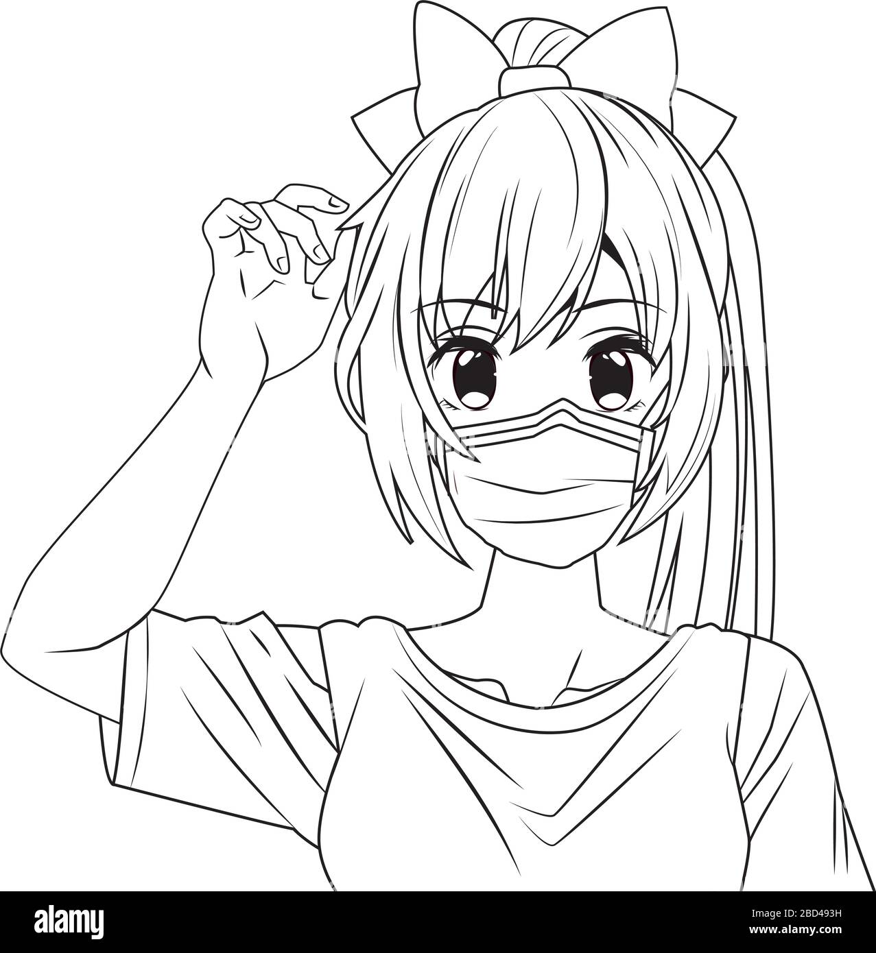 mujer usando el carácter anime de la máscara de la cara Imagen Vector de stock - Alamy mujer usando el carácter anime de la máscara de la cara Imagen Vector de stock - Alamy